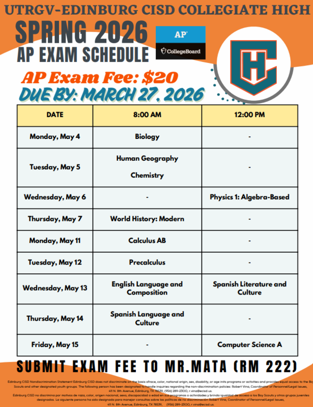 Spring 2026 AP Exam Schedule