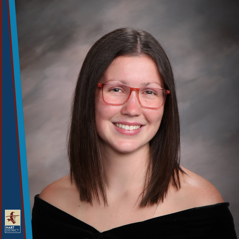 Emma Gilbert, a teenage girl with red glasses.