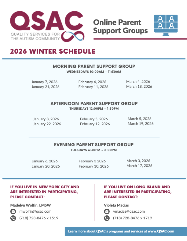 Flyer for QSAC that shares the dates for its winter schedule