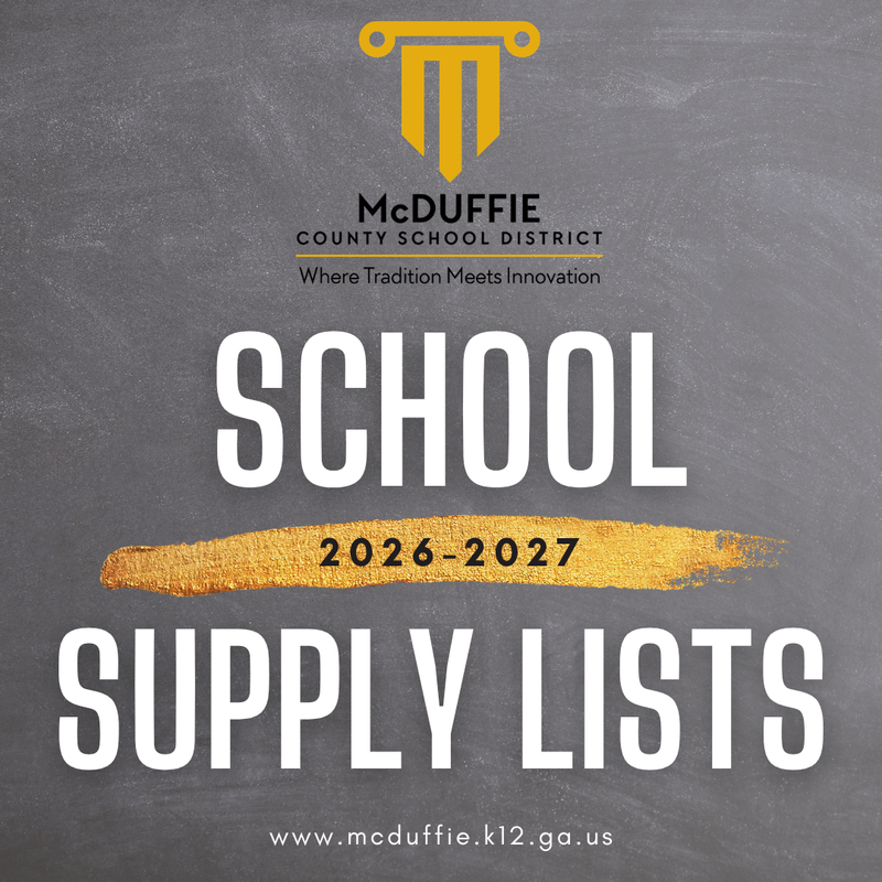 Gray background school supply list graphic