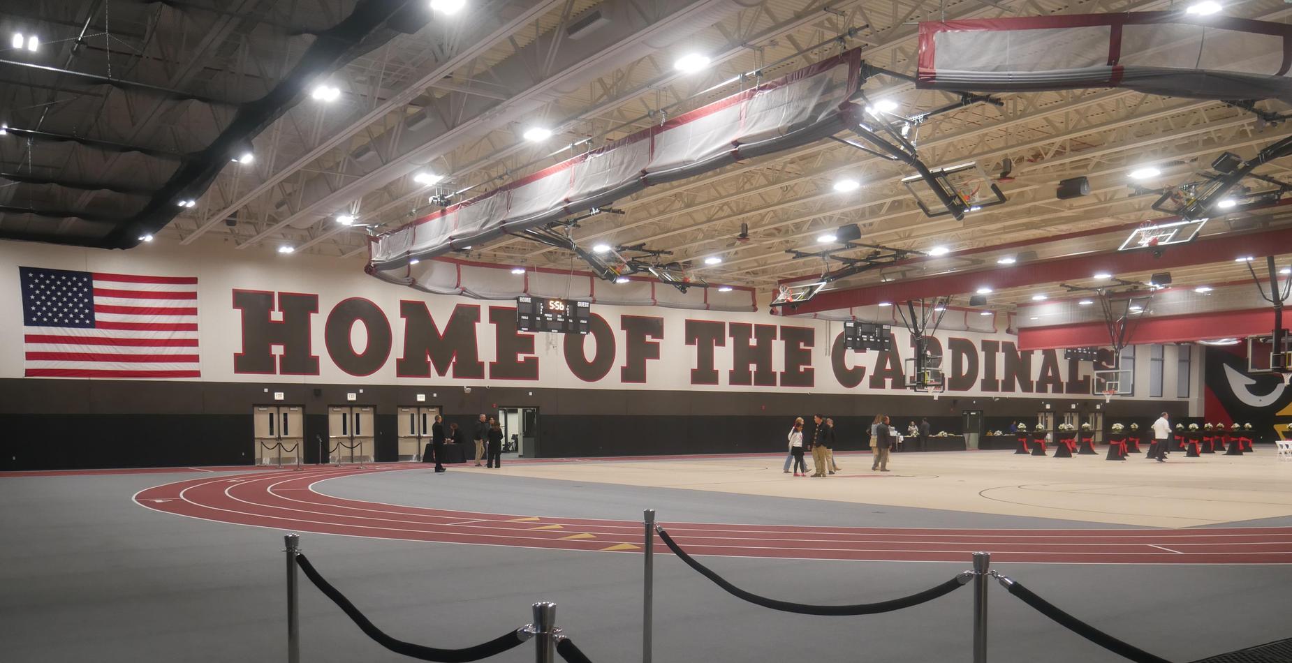 Wide shot of new field house