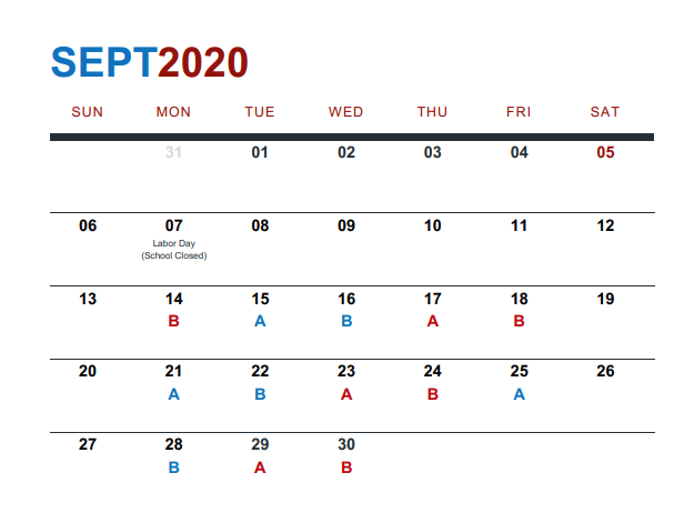 September Calendar