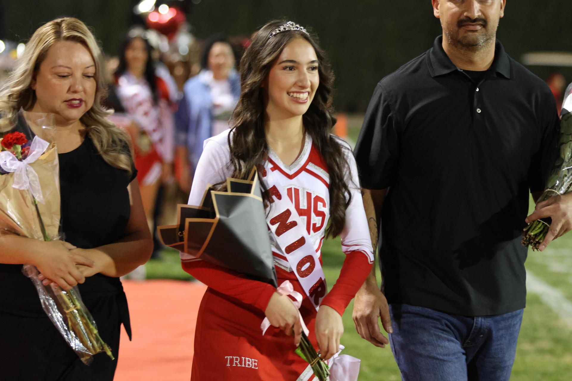 seniors and their escorts celebrating senior night