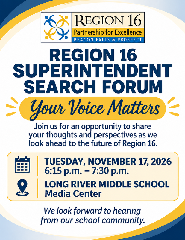 flyer for the Superintendent search forum