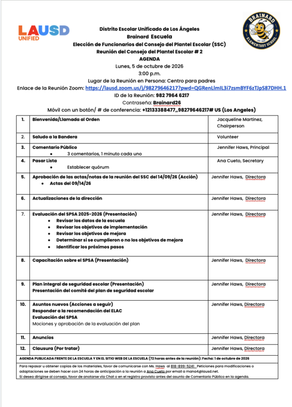 10-5-26 SSC Mtg Agenda Spanish