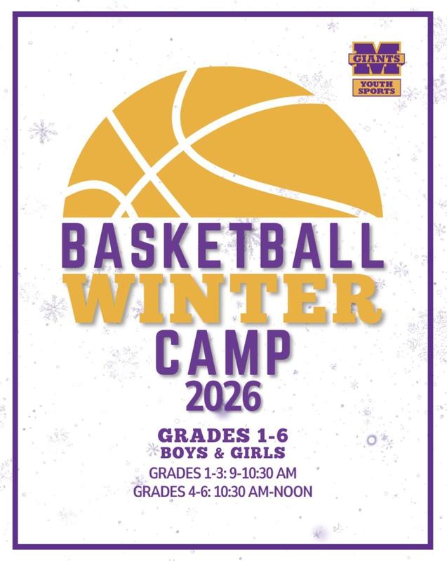 Promo graphic - Marion Youth Sports basketball camp Jan. 2026