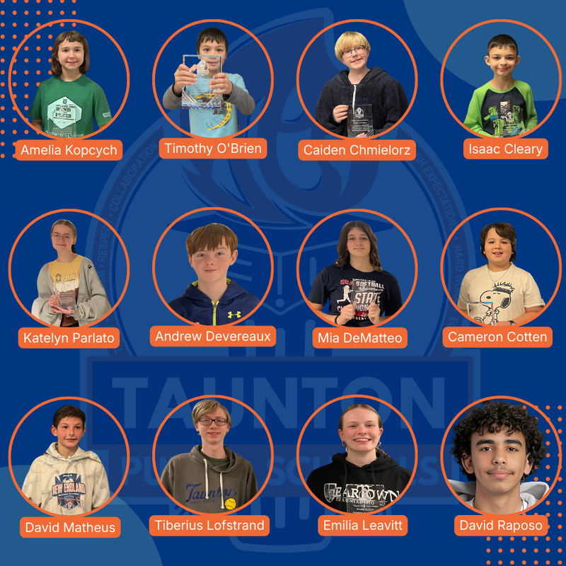 collage of smiling student photos on blue background