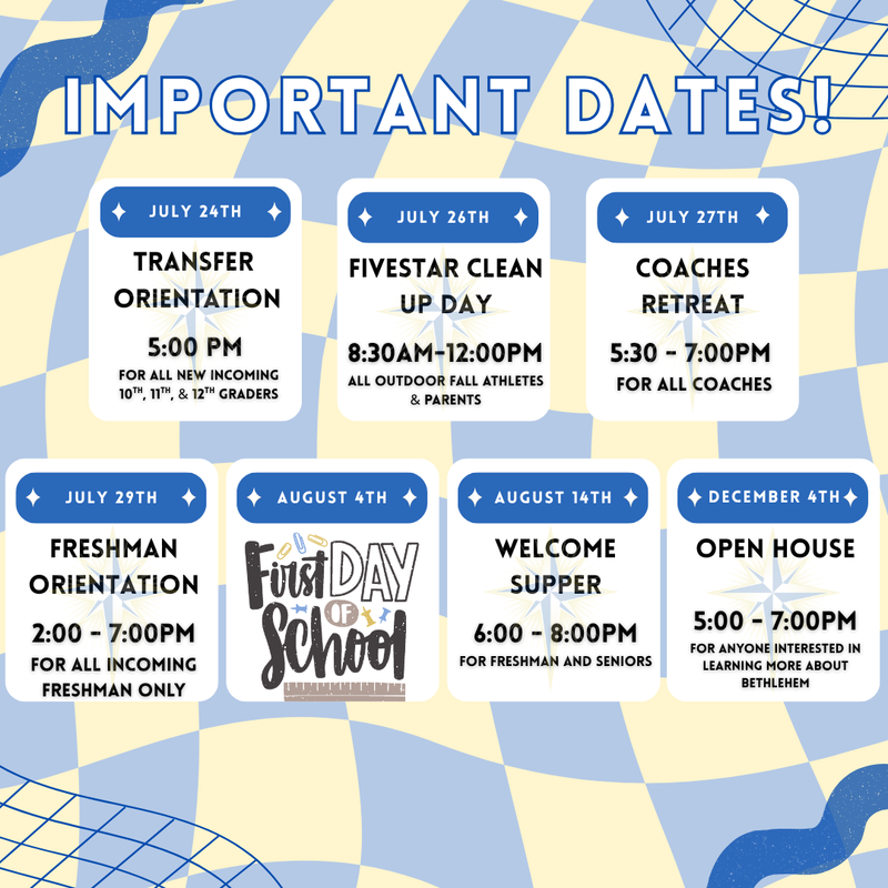 Important Dates!