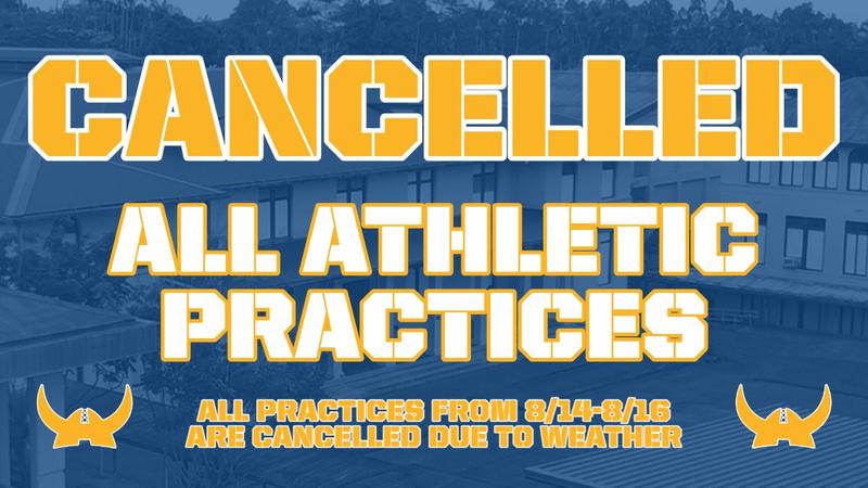 8/14-8/16 Athletics Practices Cancelled Featured Photo