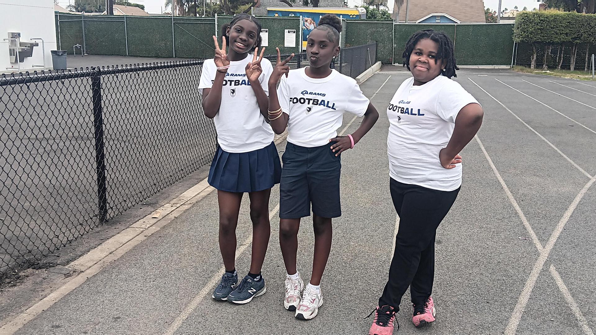 Students at Angel City Soccer and Football Day