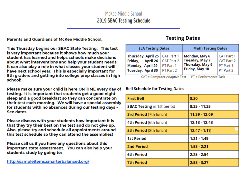 State Testing Begins this week!!!! Thumbnail Image
