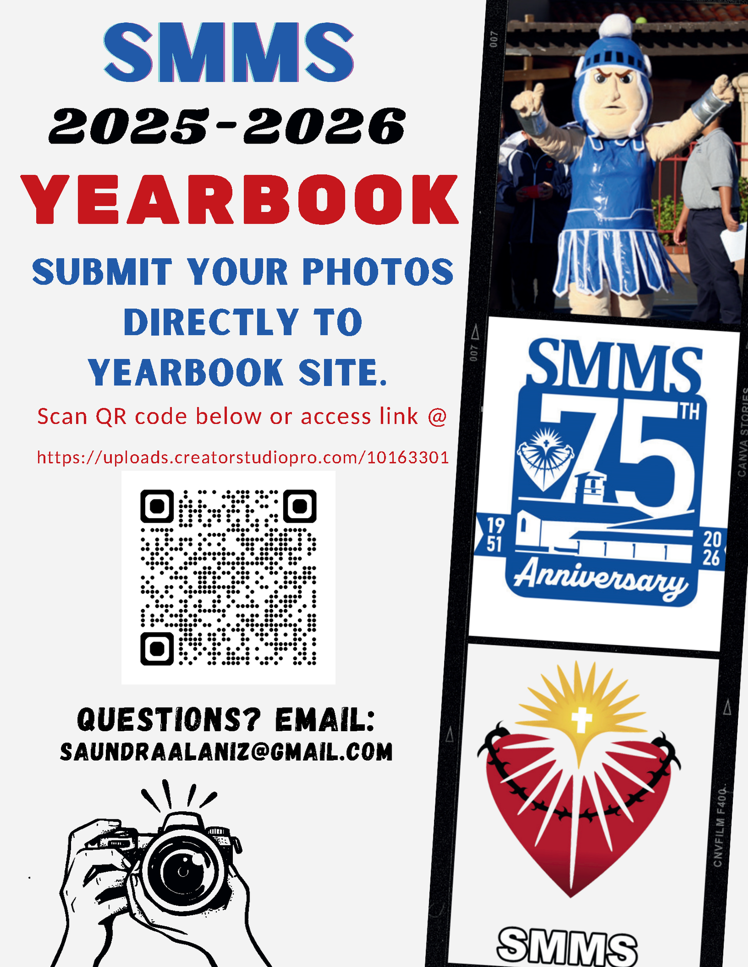 yearbook flyer for photo submission and qr