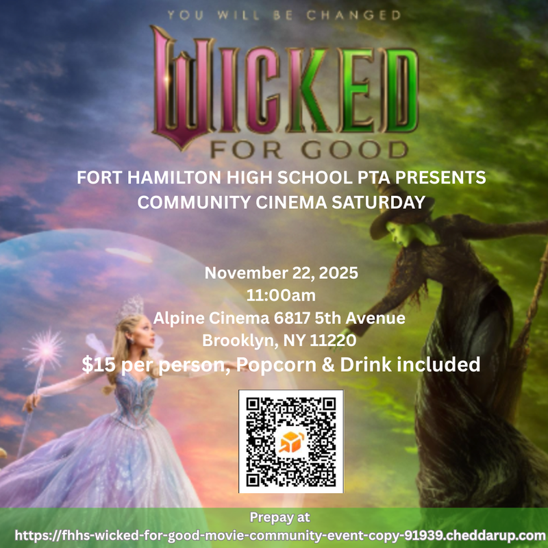 FORT HAMILTON PTA PRESENTS COMMUNITY CINEMA SATURDAY