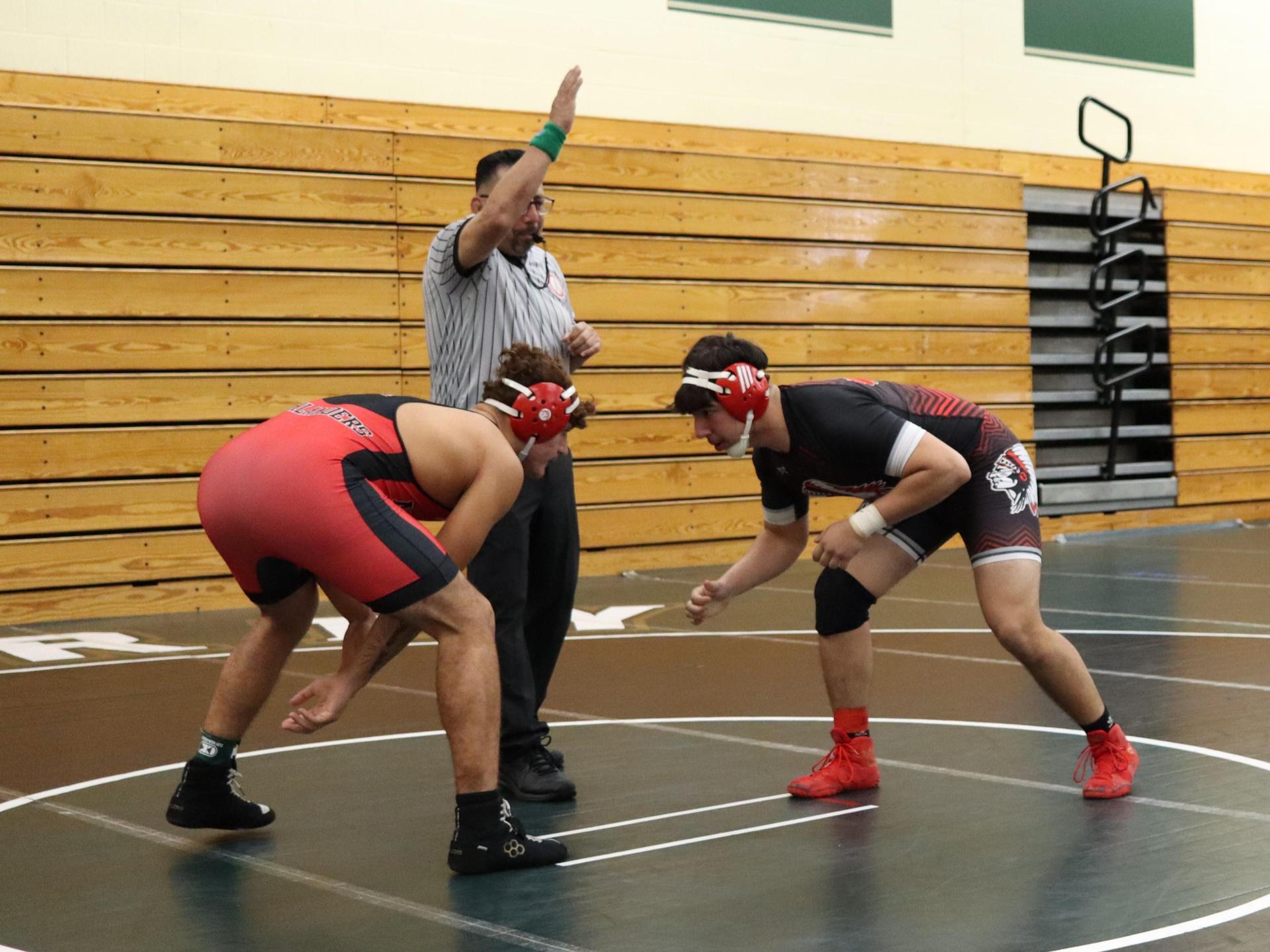 wrestlers in action at the Hawks invitational