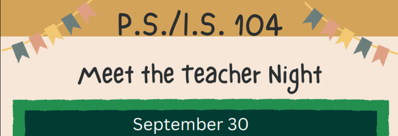 Meet The Teacher Night flyer with chalkboard photo