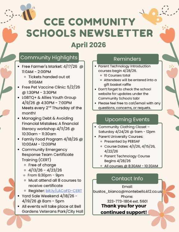 Newsletter for CCE