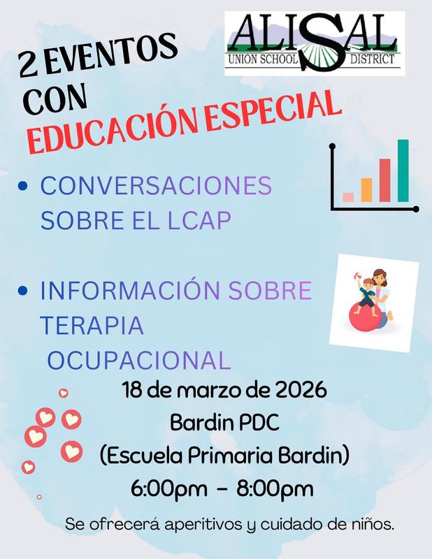 Information about the LCAP and Occupational Therapy meeting in Spanish