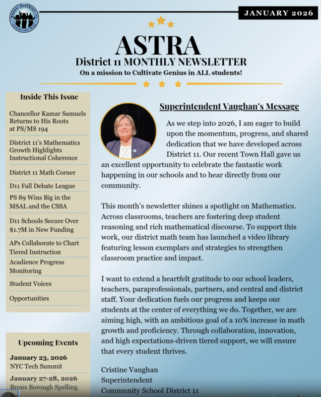 Astra Cover of Newsletter.
