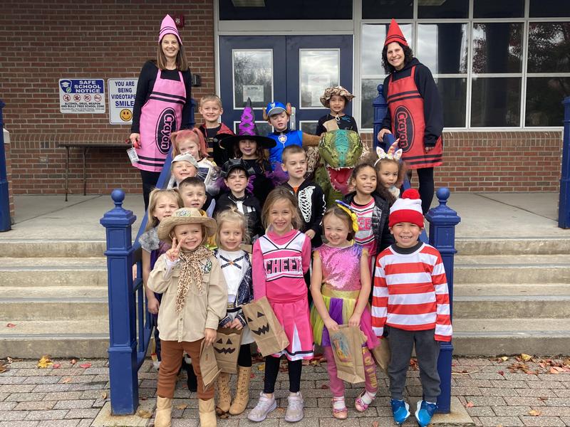 students dressed for halloween