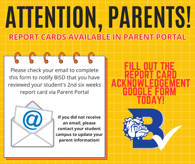 2nd 6wks Report Card Acknowledgement