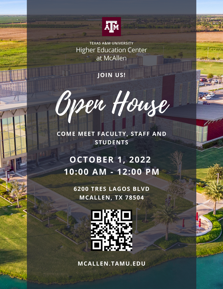 Vanguard Academy invites all students from 8th-12th to attend the TXAMU-Higher Education Center @ McAllen "Open House" on October 1st from 10 AM to 12 PM! Featured Photo