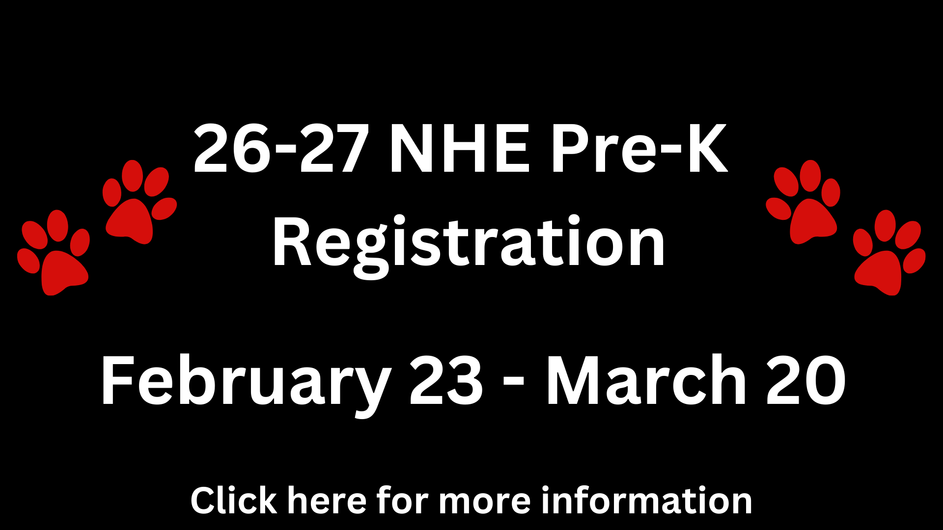 PreK Registration, click here for more information