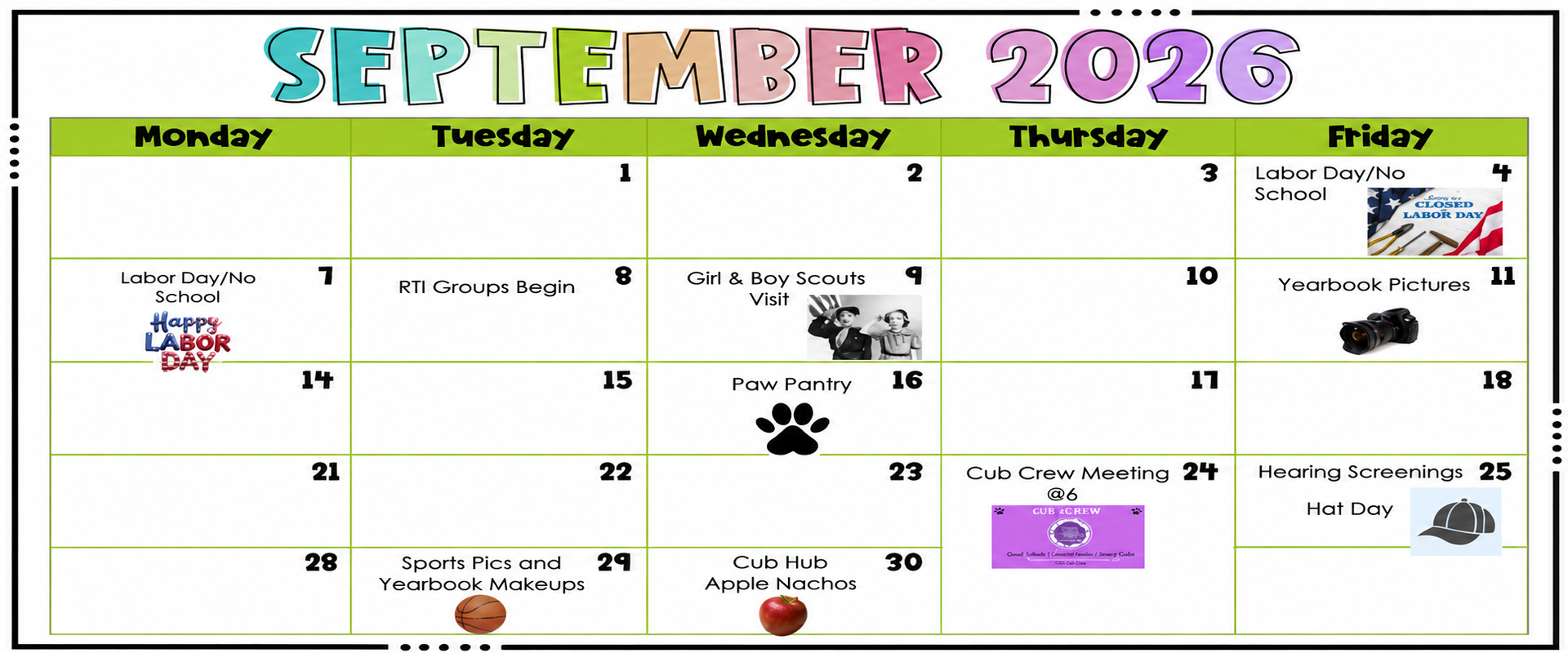 Sept. Calendar