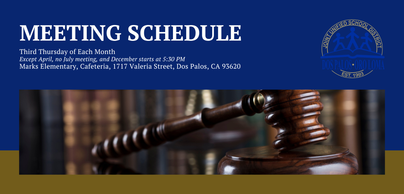 Announcement of monthly meeting schedule and location details.