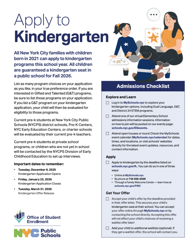 Apply to Kindergarten Flyer December 2025