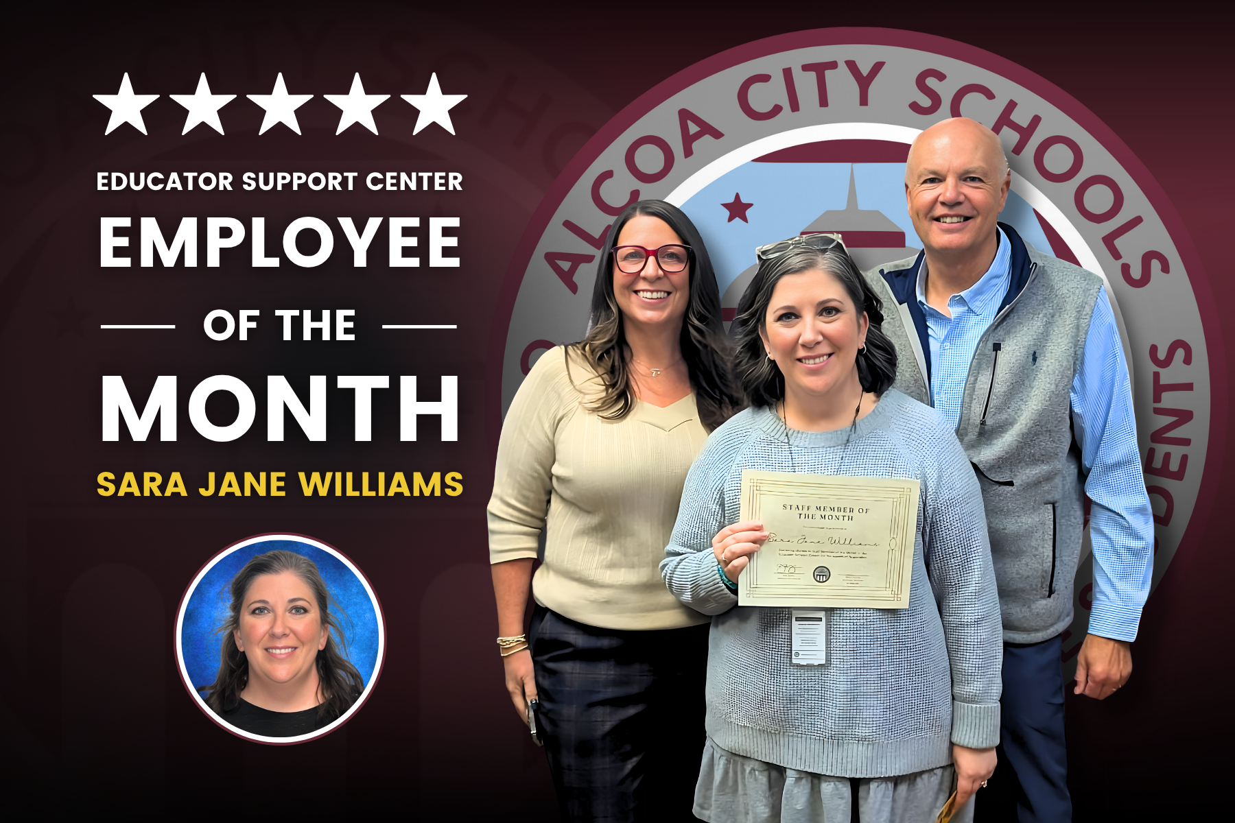 Employee of the Month - Sara Jane Williams