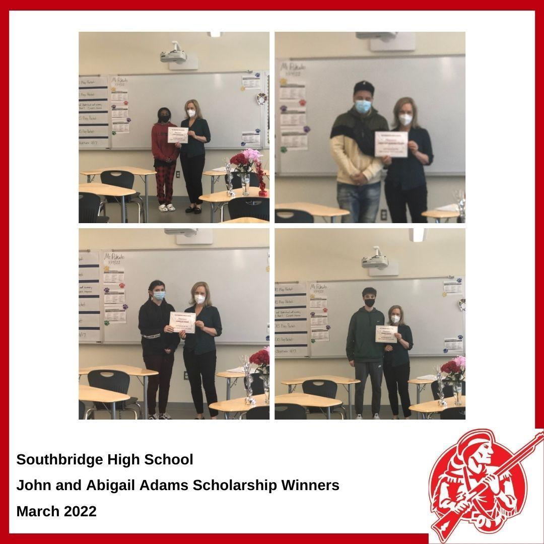 John and Abigail Adams Scholarship Winners at Southbridge High School