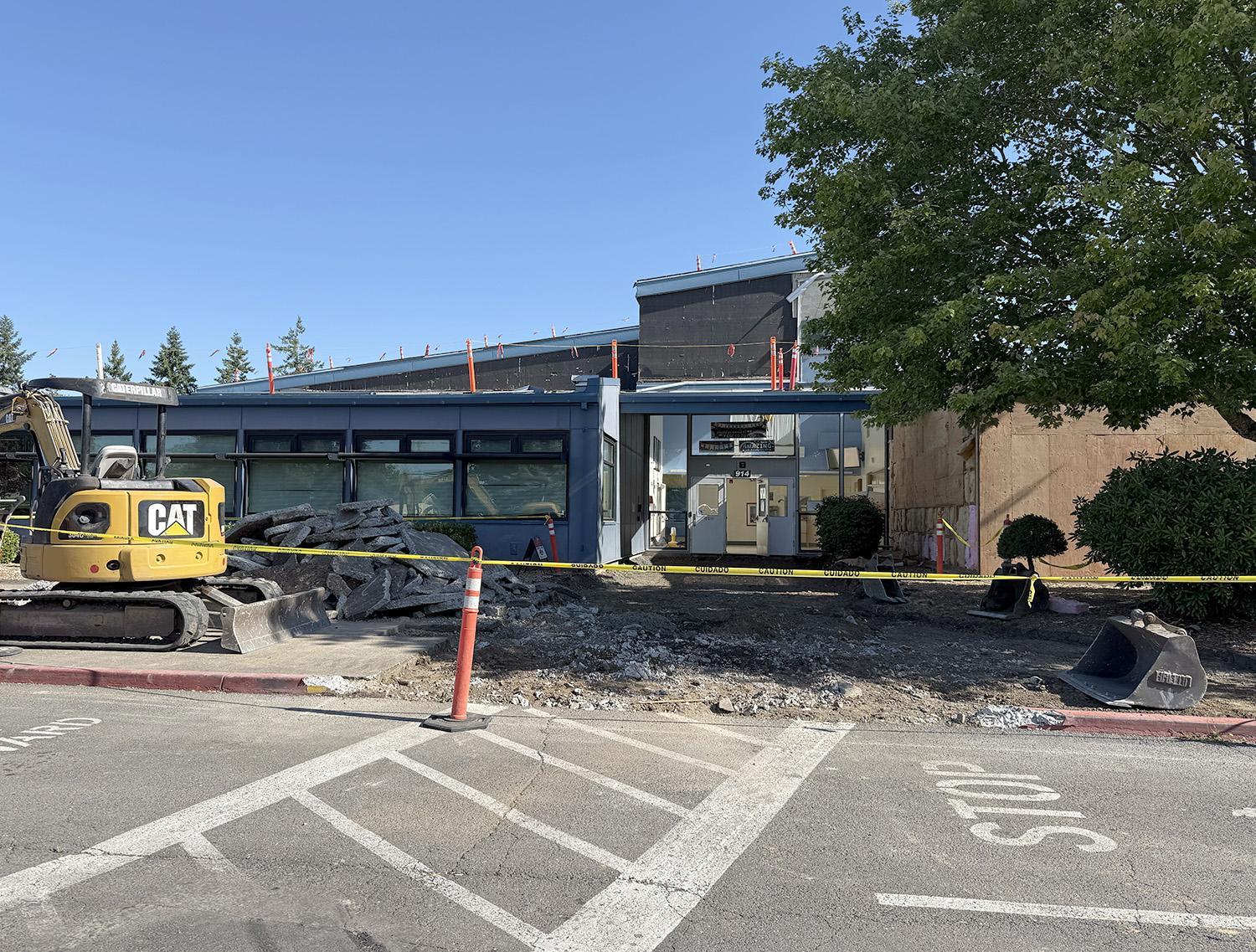 front entrance under renovation