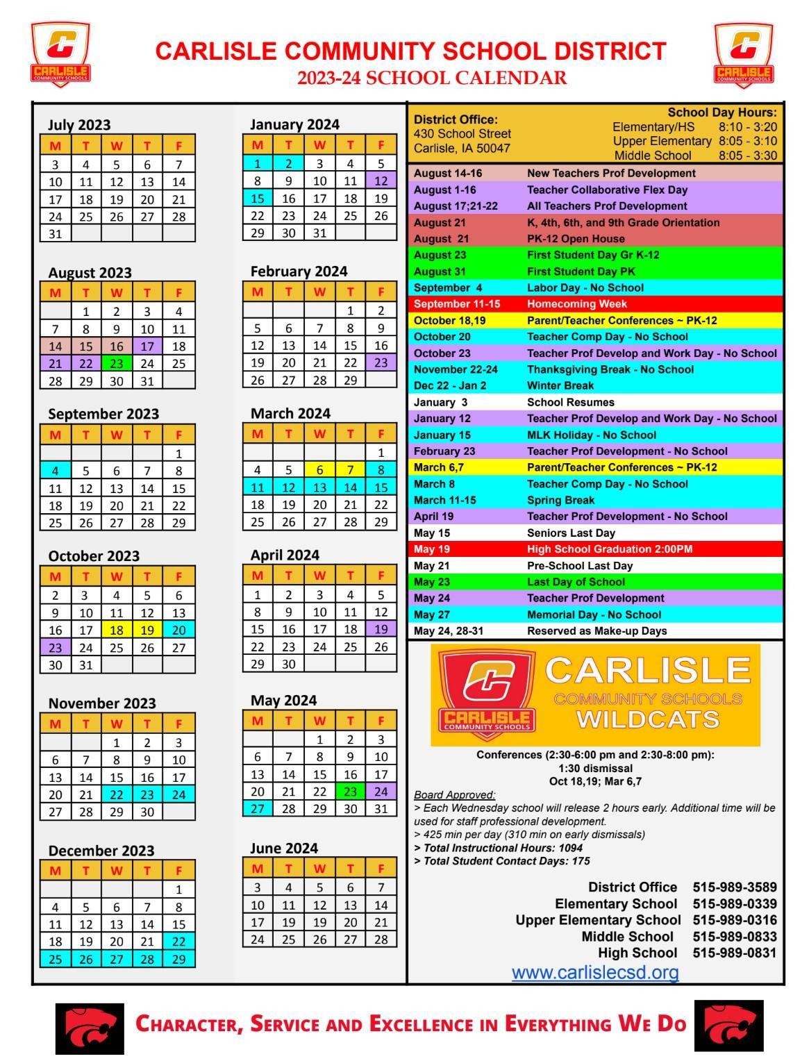 District Calendar – District – Carlisle Community Schools District Calendar – District – Carlisle Community Schools