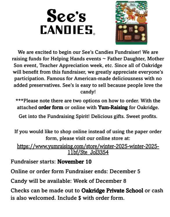 2025 Sees candy fundraiser