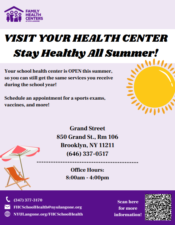 Grand Street Campus Health Center will be Open this Summer Featured Photo
