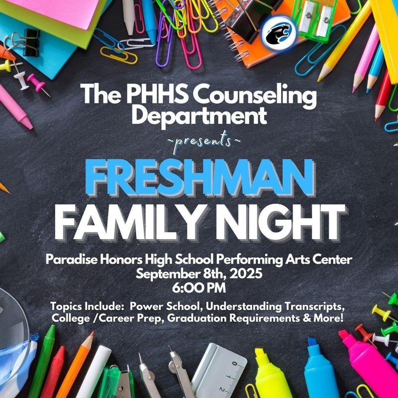 flyer of freshman family night