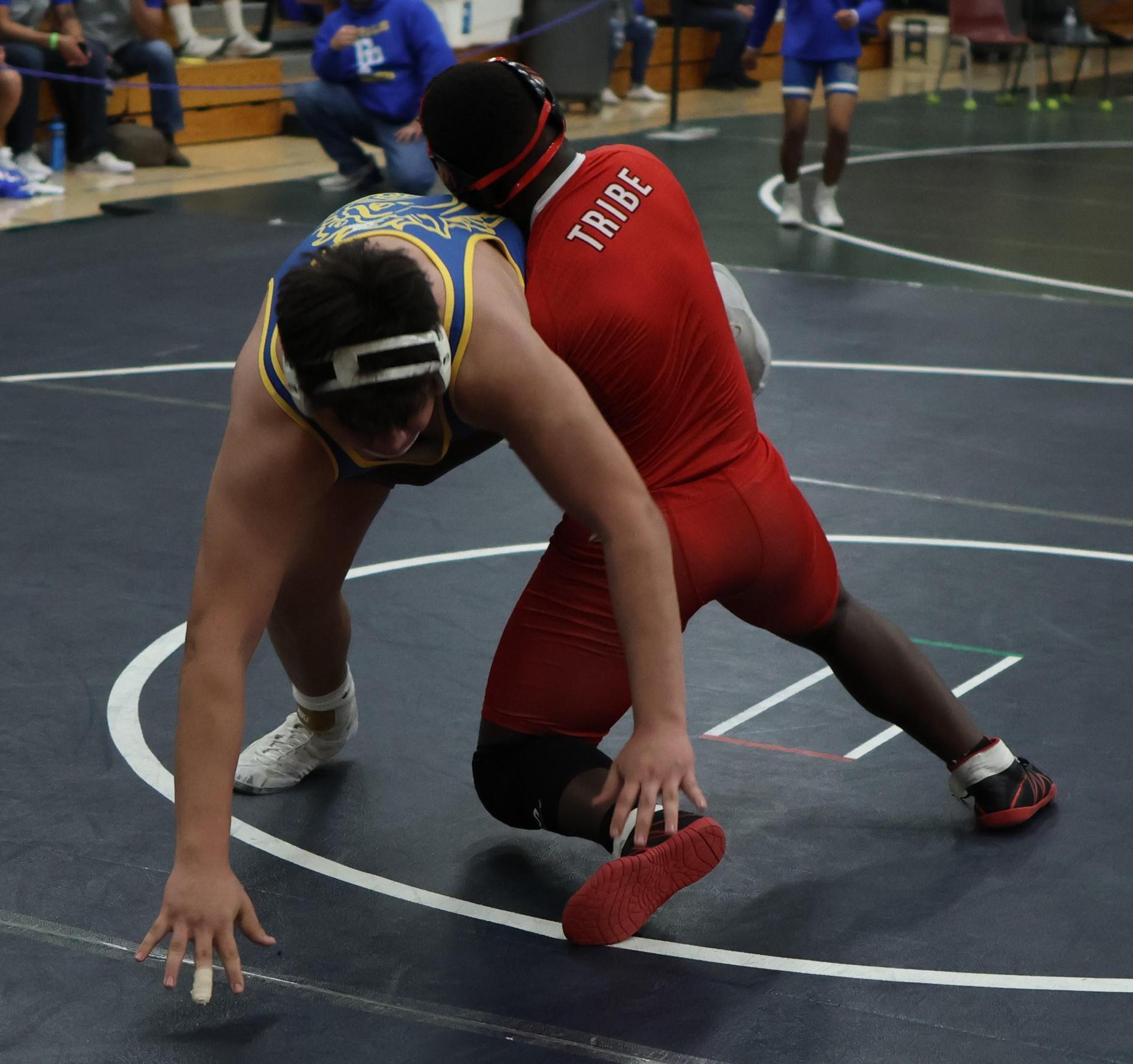 Boys wrestling in the Liberty Duals event 86