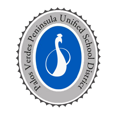 Blue and White peacock crest logo of PVPUSD