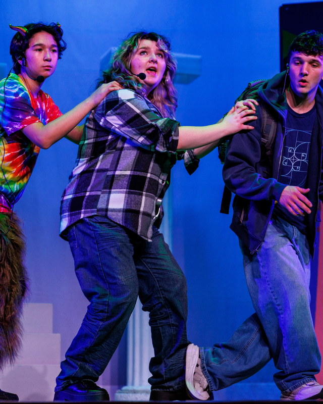 Characters act on stage