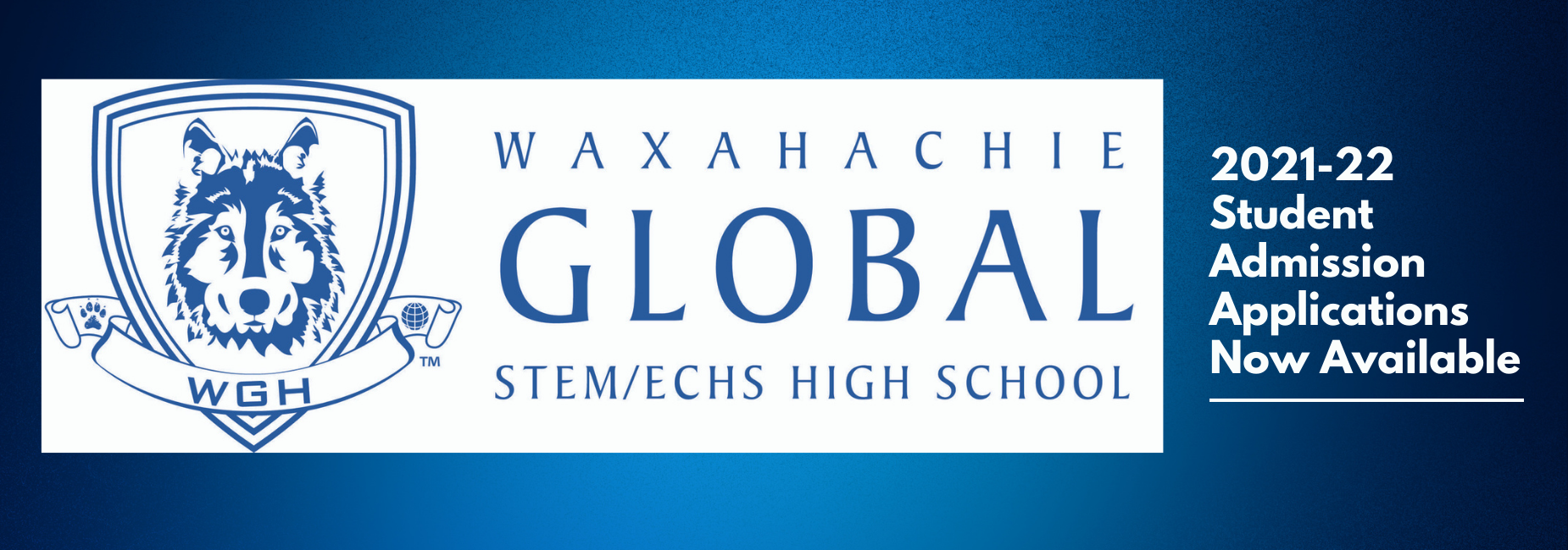 graphic with Global High School logo links to the application