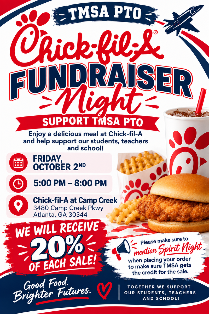 TMSA Families Invited to PTO Chick-fil-A Spirit Night Featured Photo