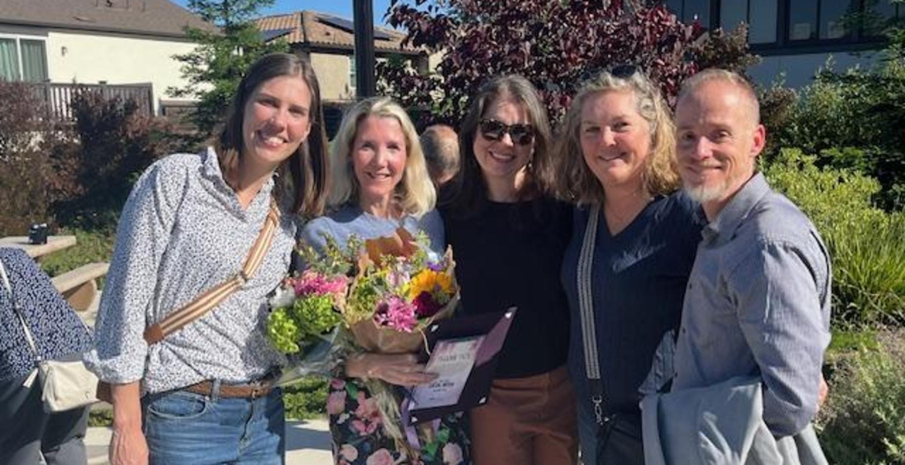 Classified Employee of the Year Jenny Champion and District staff