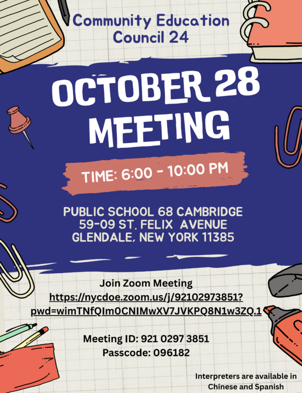 Meeting flyer in English