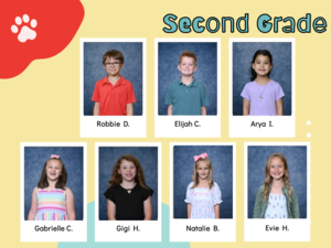 Yellow background with white, red and blue splashes of color announcing Parkway citizenship students