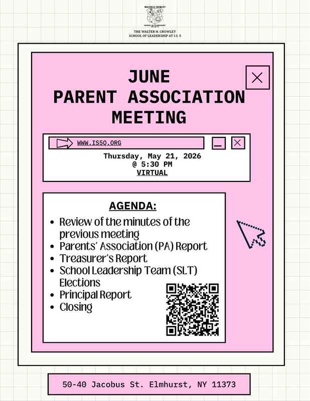 Parent association meeting english flyer