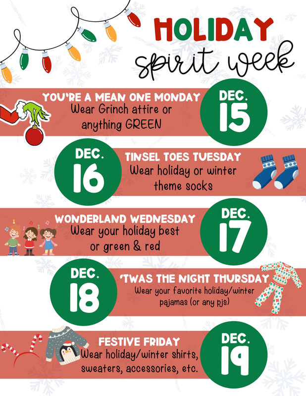 Holiday Spirit Week: December 15-19, 2025