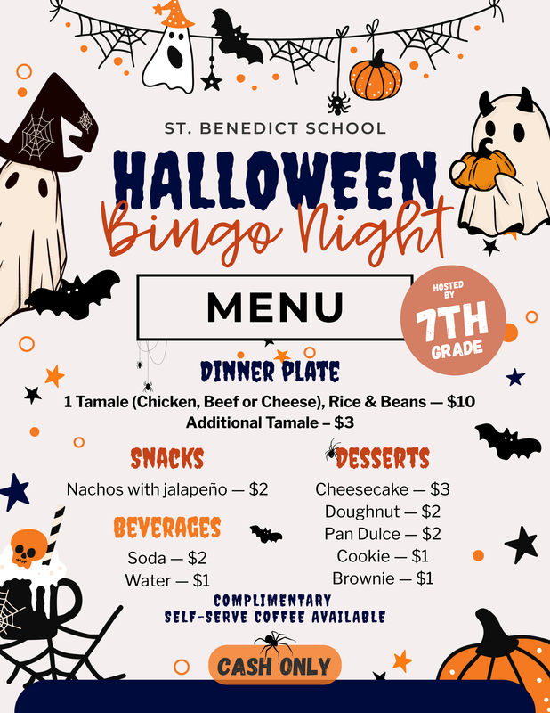 bingo night menu options