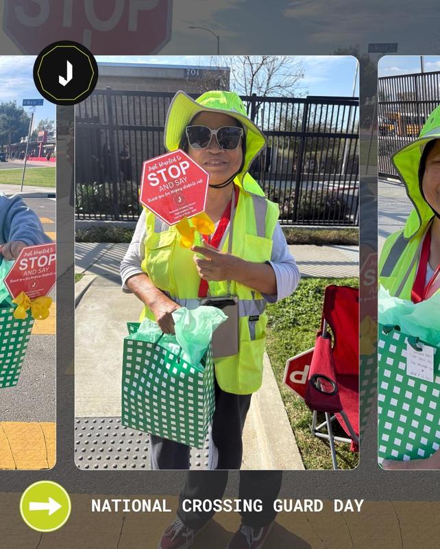 10 crossing guards received a keepsake stop sign and a gift bag with crossing guard essentials as a small token of our big appreciation.