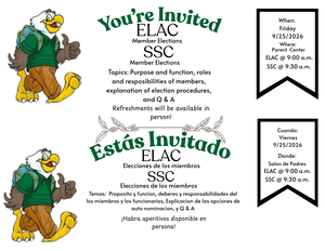 ELAC and SSC Member Elections