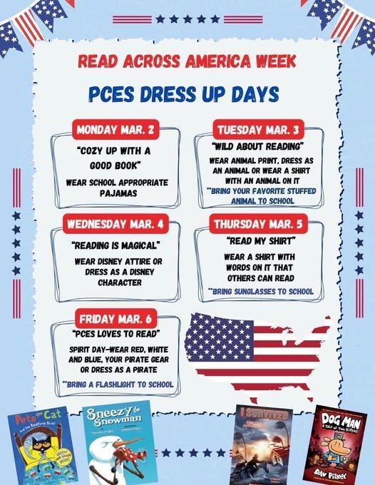 Read Across America Dress-up Days! March 2-6